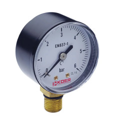 Манометр радиальный (KOER KM.502R) D=50мм (0-6 bar) 1/4'' (KR0208)