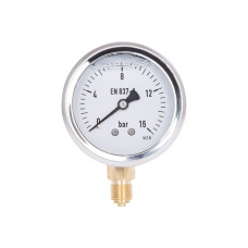 Глицериновый манометр Thermo Alliance Forte 63 мм 1/4" с нижним подключением 0-16 бар (TAF170G16B)