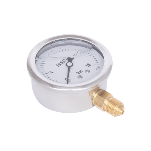 Глицериновый манометр Thermo Alliance Forte 63 мм 1/4" с нижним подключением 0-16 бар (TAF170G16B)
