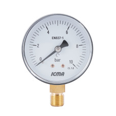 Манометр Icma 1/4" 0-10 бар нижнее подключение №244 (91244AB10)