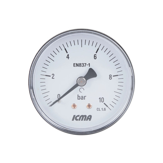 Манометр Icma 1/4" 0-10 бар заднее подключение №243 (91243AB10)