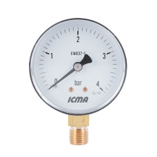 Манометр Icma 1/4" 0-4 бар нижнее подключение №244 (91244AB04)