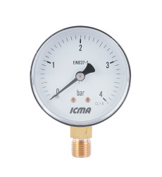 Манометр Icma 1/4" 0-4 бар нижнее подключение №244 (91244AB04)