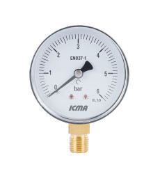 Манометр Icma 1/4" 0-6 бар нижнее подключение №244 (91244AB06)