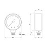 Манометр Icma 1/4" 0-6 бар нижнее подключение №244 (91244AB06)