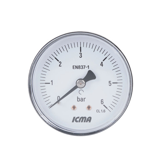 Манометр Icma 1/4" 0-6 бар заднее подключение №243 (91243AB06)