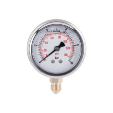 Манометр с глицерином Thermo Alliance Forte 10 бар 1/4" нижнее подключение (TAF170G10B)