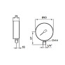 Манометр Icma 1/4" 0-6 бар нижнее 63 мм подключение № 257 (91257AB06)