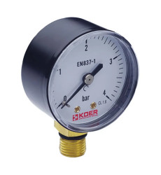 Манометр радиальный (KOER KM.502R) (0-4 bar), D 50мм, 1/4″-1/2″ (KR0207)