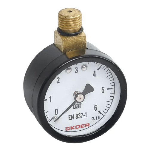 Манометр радиальный KOER KM.630R 1/4'' (D 50мм 0-6 bar, резьба сверху корпуса) (KR4762)