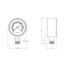 Манометр Thermo Alliance Standart 10 бар 1/4" нижнее подключение (SD17010B)