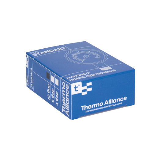 Манометр Thermo Alliance Standart 10 бар 1/4" нижнее подключение (SD17010B)