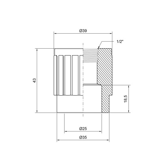 Муфта PPR Alfa Plast 25х1/2" ВР (APFTCX2512X)
