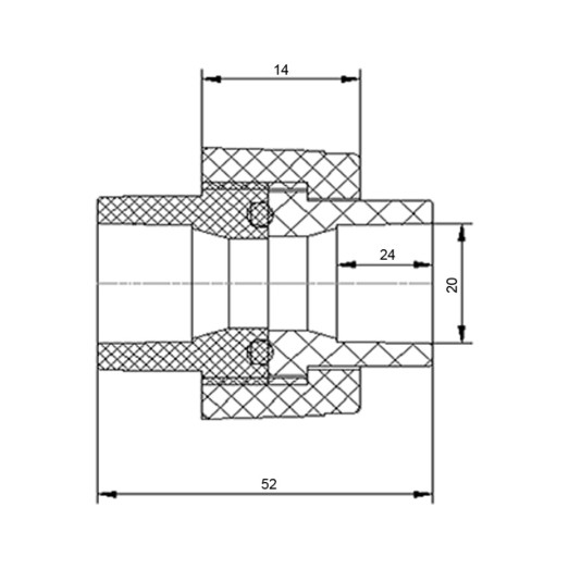 Муфта PPR Blue Ocean 20 універсальна (BOUAPP20XXXXX)