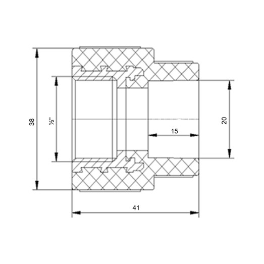 Муфта PPR Blue Ocean 20х1/2" ВР (BOIAXX2001XXX)
