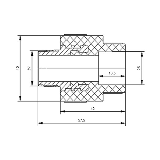Муфта PPR Blue Ocean 25х3/4" ЗР (BOEAXX2502XXX)