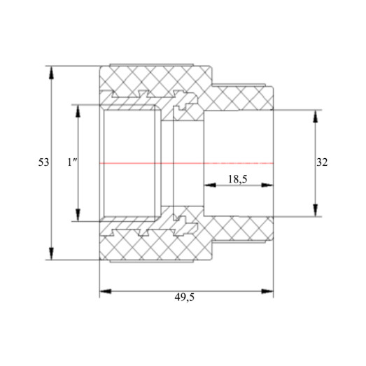 Муфта PPR Blue Ocean 32х1" ВР (BOIAXX3203XXX)