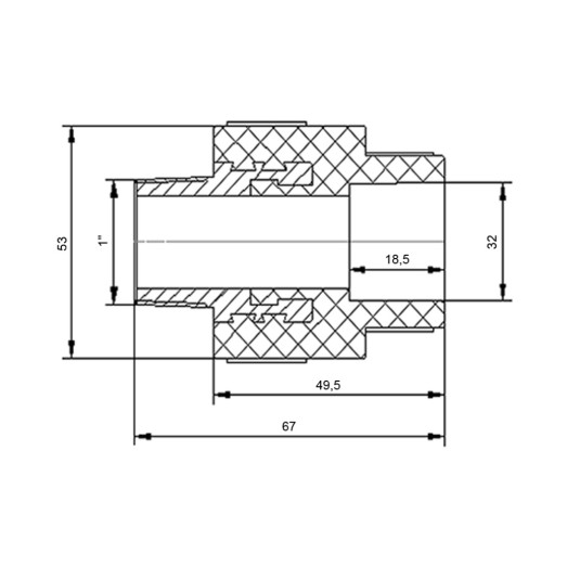 Муфта PPR Blue Ocean 32х1" ЗР (BOEAXX3203XXX)