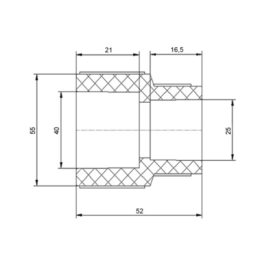 Муфта PPR Blue Ocean 40х25 редукційна (BORCXX4025XXX)