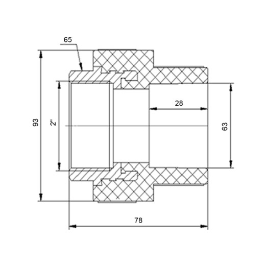 Муфта PPR Blue Ocean 63х2" ВР (BOHTIA6306XXX)