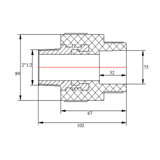 Муфта PPR Blue Ocean 75х2 1/2" ЗР (BOHTEA7507XXX)