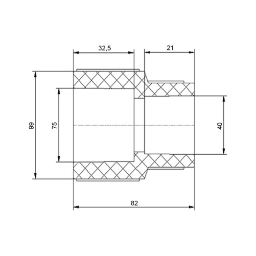 Муфта PPR Blue Ocean 75х40 редукционная (BORCXX7540XXX) Муфта PPR Blue Ocean 75х40 редукционная (BORCXX7540XXX)