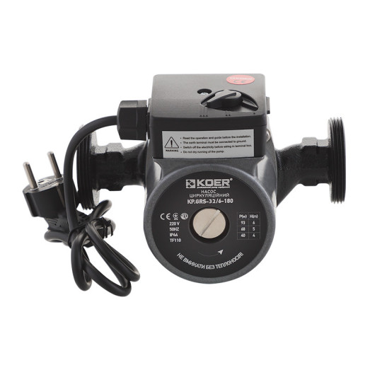 Насос циркуляционный KOER KP.GRS-32/6-180 (с гайками, кабелем и вилкой) (KP2899)