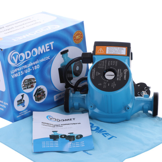 Насос циркуляційний VODOMET VM 25/60-180 з кабелем, без гайок (VO0004)