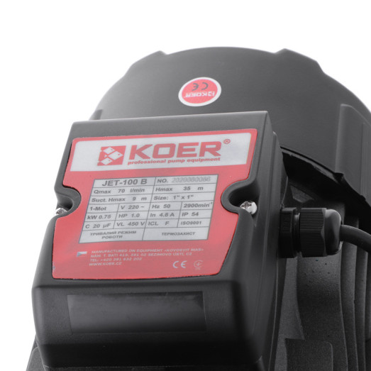 Насос поверхневий самовсмоктувальний KOER JET-100B 1"x1" (KP2659)