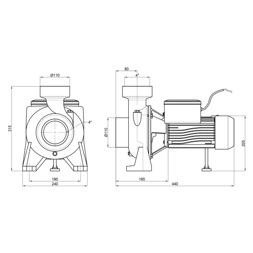 Насос поверхностный центробежный Thermo Alliance CPm300/4 2,2 кВт (TACPM300422)