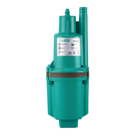 Насос вібраційний одноклапанний Taifu TVM60-40N H=70M, Q=1,1кбМ, P=250Вт (верхній забір) кабель 40м