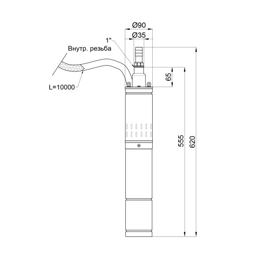 Насос погружной шнековый Thermo Alliance 4QGM1,2-50-0,37 (TA4QGM1250037037)