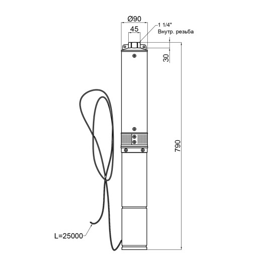 Насос погружной центробежный Thermo Alliance 4SSM2-9 0,37 кВт (TA4SSM29037)