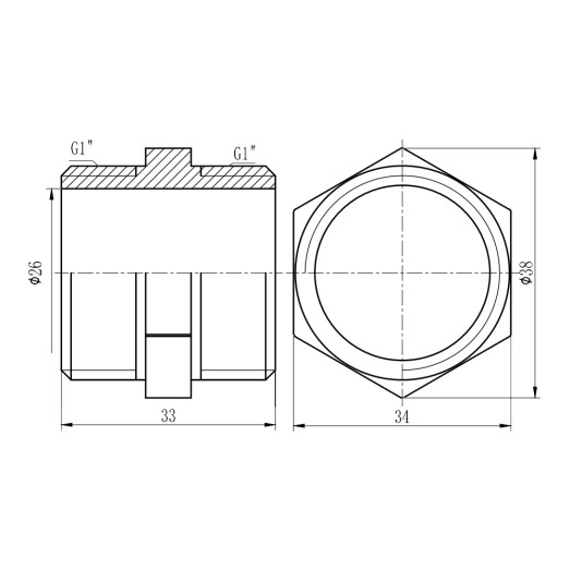 Ніпель посилений SD Forte 1" SF35825R