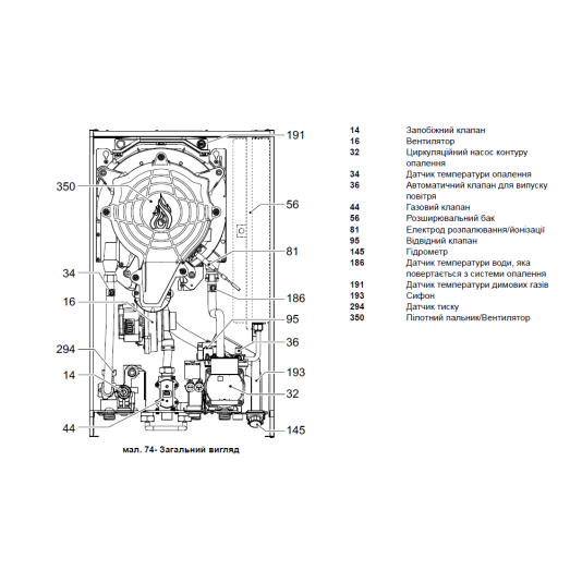 Одноконтурний конденсаційний котел Ferroli Bluehelix Hitech RRT 45 H (0T4D9AWA)