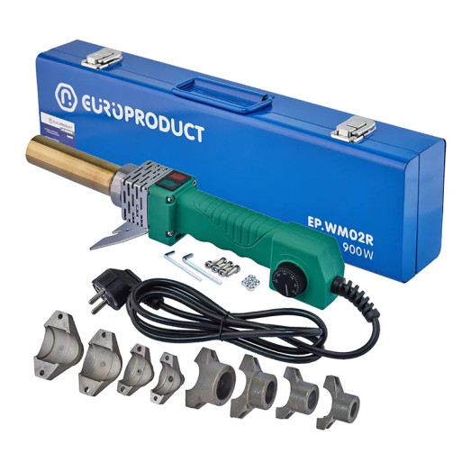 Паяльник для PPR труб, насадки круглые, 900W 16/32mm EUROPRODUCT EP.WM02R