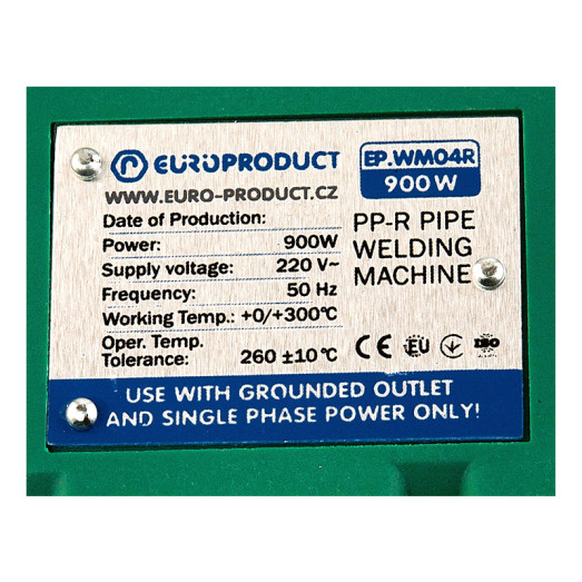 Паяльник для PPR труб, насадки круглые, 900W 20/32mm EUROPRODUCT EP.WM04R (EP6094)