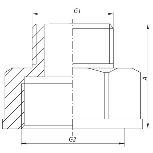 Перехідник (конектор) 1"x2" Koer KF.A1020 (KF0057)