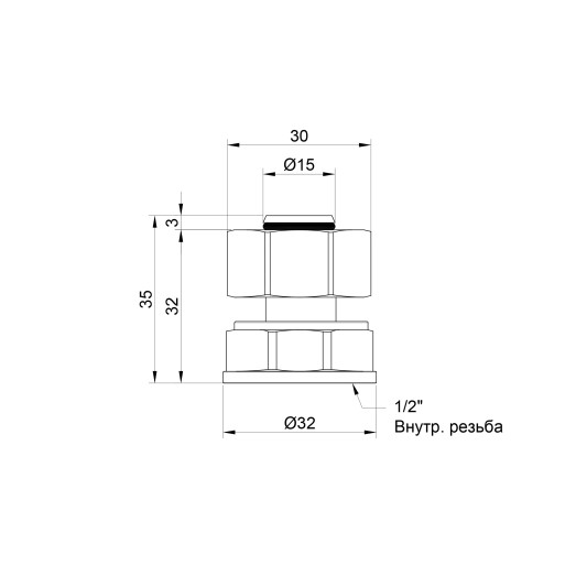 Переходник обжимной SD Plus 20х1/2" ВР SD153W2015