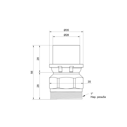 Перехідник прес Icma 26х1" ЗР №402 (81402AFGP06)