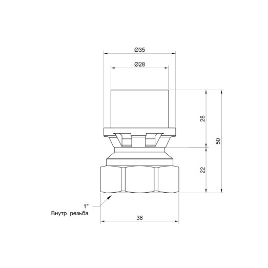 Перехідник прес Icma 26х1/2" ВР №401 (81401AFGP06)