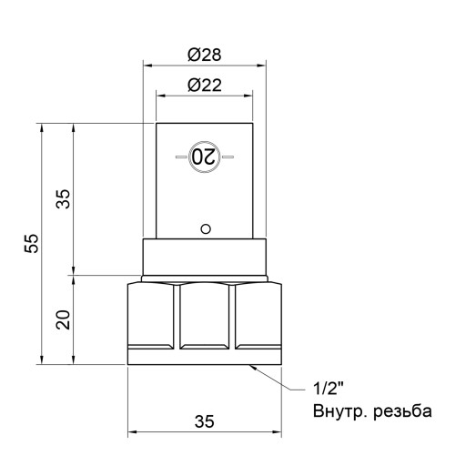 Перехідник прес SharkBite 20х1/2" ВР (SNP012012FB)