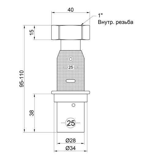 Перехідник прес SharkBite 25х1" з накидною гайкою (SNP012501FBSW)