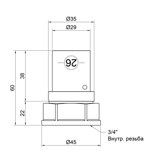 Перехідник прес SharkBite 26х3/4" ВР (SNP012634FB)