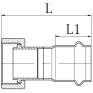 Переходник с накидной гайкой Koer KQ.A4216NF Press-Inox AISI 304 42x1 1/2" (KR6345)