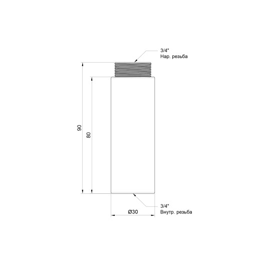 Подовжувач SD Plus 80х3/4" хром SD1302080