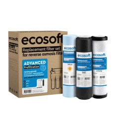 Покращений комплект картриджів Ecosoft 1-2-3 для фільтрів зворотного осмосу (CHV3ECO)