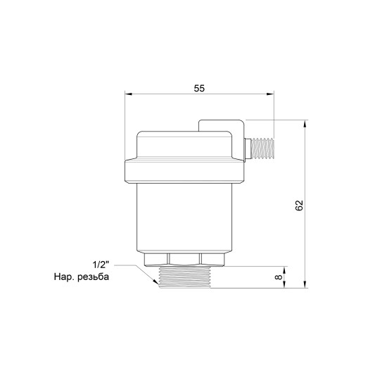 Воздухоотводчик автоматический Icma 1/2" №719 (82719AD05)