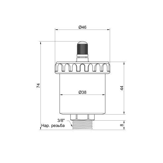 Воздухоотводчик автоматический Icma 3/8" №707 (82707AC05)
