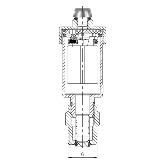Повітровідвідник автоматичний прямий із зворотним клапаном 1/2" Koer KR.1244 (KR3116)